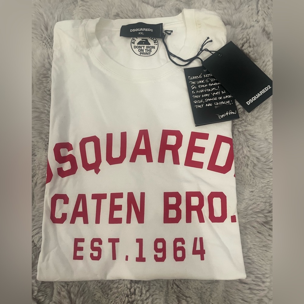 Dsqured2 Mens White T-Shirt Sz XXL - Picture 4 of 7